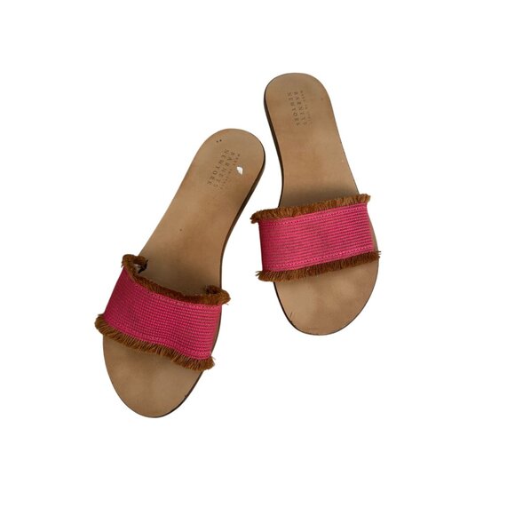 BARNEYS NEW YORK Red Fringe Slide sandals Size 41 / 11 - Picture 6 of 6